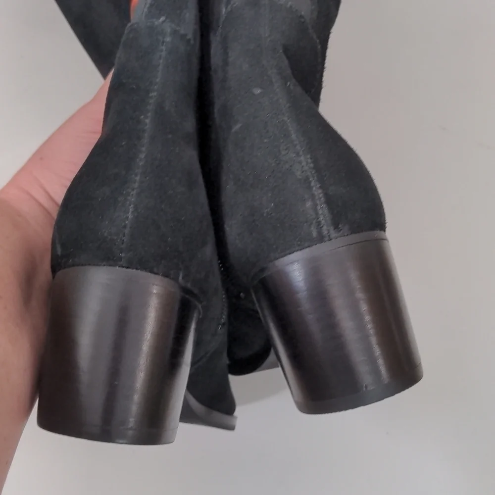 𝅺marc Fisher Over The Knee Black Suede Heel Boots 6.5